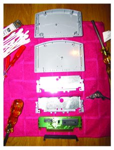 Fully disassembled N64 cart.