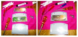 Two images of N64 cart reassembly